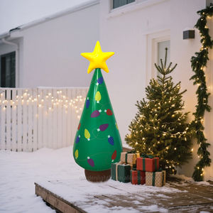 Décoration de Noël d'intérieur et d'extérieur, gonflable en PVC vert de 3,5 pieds pour jardin, pelouse, cour, fête festive à domicile - Product Image 6
