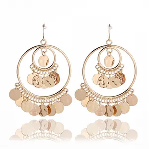 2021 new Personalized jewelry set wholesale alloy sequin exaggerated earrings