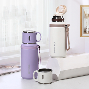 Bouteille d'eau isotherme en acier inoxydable de 600 ml, portable, avec cordon, thermos de voyage, joint en silicone de qualité alimentaire, logo personnalisé - Product Image 1