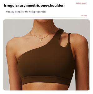 Sujetador deportivo de yoga con hombros oblicuos para mujer, espalda hermosa, ropa interior deportiva para gimnasio, top hueco para correr y fitness, push-up para entrenamiento. - Product Image 4