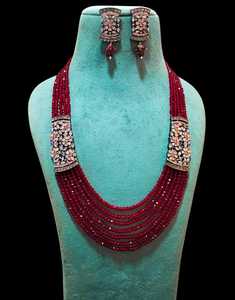 Fabricant indien 6 couches femmes plaqué or Bollywood Kundan Style ethnique mariage fiançailles perle Mala collier ensembles - Product Image 1