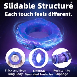 Anillo para Pene de Silicona Líquida con Estimulación de Tentáculos de Pulpo YC-2521, Conjunto de Pulsera Erótica, Anillo Peneano y Anillo Escrotal, Juguete Sexual - Product Image 2