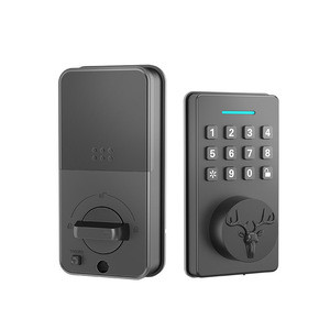 Smart Door Lock With Password Keypad And <b>Bluetooth</b> Unlock For Indoor Use Black Aluminum Alloy Material - Product Image 1