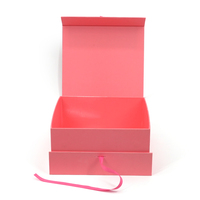 Emballage de luxe personnalisé recyclé Boîte à fleurs maman pour les coffrets cadeaux champignon rose avec ruban