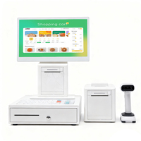 Terminal Punto de Venta Todo en Uno de 15.6 Pulgadas, Caja Registradora con Impresora NFC, Escáner, Cajón de Efectivo, Software, Sistema POS Android