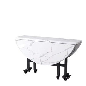 Tavolo da Pranzo Moderno Pieghevole con Ruote, Espandibile, Salvaspazio per <span class=keywords><strong>Cucina</strong></span>, Scrivania Mobile per Piccoli Appartamenti - Product Image 6