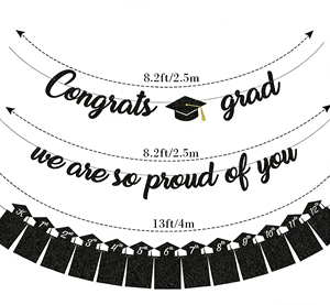 Bannière photo de graduation DAMAI K-12 pré-encollée « Nous sommes si fiers de vous » – Décorations de fête de remise des diplômes en gros - Product Image 3