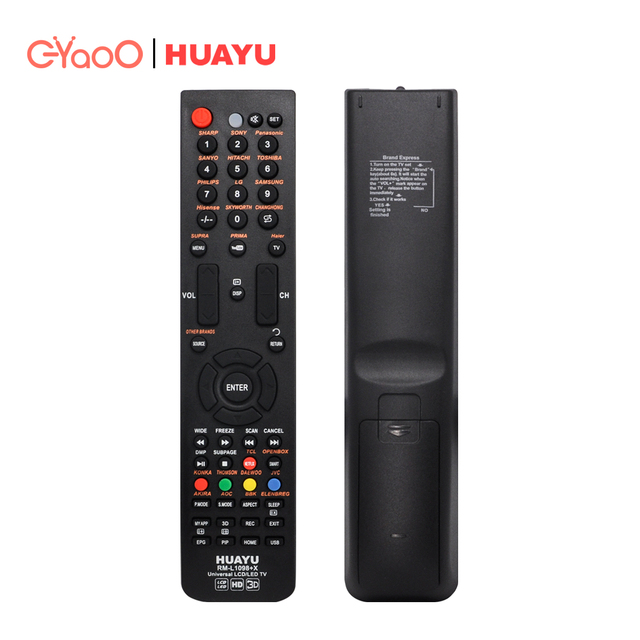 HUAYU RM-L1098+X Universal Replacement TV Remote Controls for Smart LCD LED TV