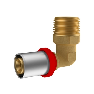 Raccordo a pressione curvo Ikaro 1/2 D.16x2 per tubi in rame - Product Image 1