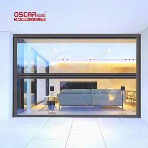 Ventanas de puerta corredera Mosquitera de doble acristalamiento Diseño de pista triple Casa Oficina Villa Ventana de elevación contemporánea moderna - Product Image 1