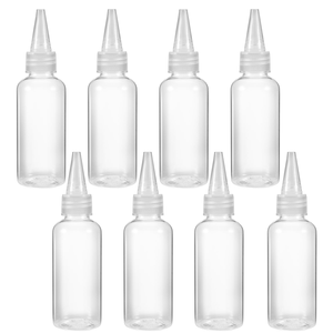 Bouteilles applicatrices cosmétiques en plastique PET rondes transparentes de 1 oz, 3 oz, 15 ml, 20 ml, 50 ml, 60 ml, 250 ml pour huile capillaire - Product Image 1