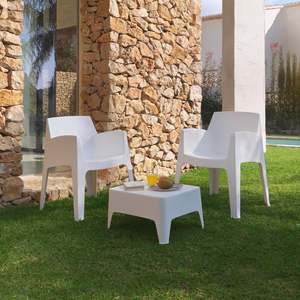 Minimalist Design-Recycled <b>Plastic</b> Silln and Exterior <b>Table</b> Eco-Friendly Outdoor <b>Garden</b> Furniture Set - Product Image 3