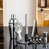 Ensemble cadeau pour cocktails, accessoires de barman en acier inoxydable, ensemble de bar, shaker à cocktails en métal, shaker à cocktails en acier inoxydable