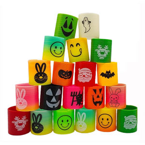 Commercio all'ingrosso 3.5cm di plastica magica creativa arcobaleno molle elicoidali giocattolo divertente giocattolo classico colorato rimbalzo per i bambini - Product Image 1