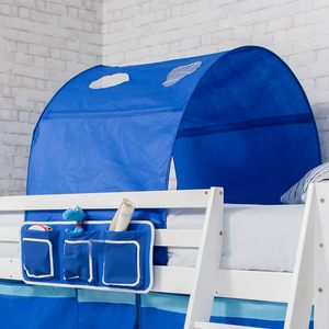 Fabricant de lits superposés pour garçons <span class=keywords><strong>Lit</strong></span> pour enfants en bois de pin avec échelle et tente féerique pour enfants - Product Image 3