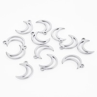 Pendentif boucles d'oreilles lune sept couleurs en acier inoxydable électroplaqué sous vide Zinnisp, accessoire de bijoux en titane à suspendre