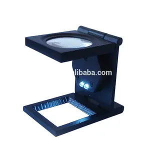 MG14117-A LED Illuminated Folding Stand Magnifying Glass Thread Counter For Textile