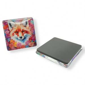 Aimant de réfrigérateur en verre cristal 3D personnalisé pour bureau et maison, style Art Déco, taille moyenne, avec logo personnalisé et autocollant magnétique - Product Image 5