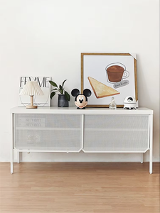 Einzigartig Gestalteter TV-Ständer Wohnzimmer-TV-Schrank mit Gittertür Reichlich Stauraum - Product Image 4