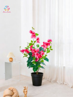 Tanaman Pot Bougainvillea Buatan yang Realistis dengan Cabang yang Dapat Dibengkokkan, Pohon Bunga Palsu DIY untuk Dekorasi Rumah, Hotel, dan Ruangan Dalam