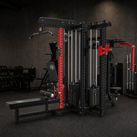 Nouvelle conception de machine de musculation commerciale 4-en-1 unisexe multi-stations pour la musculation des pectoraux, des épaules, du dos et des bras, pile de poids de 80 kg, Reyk