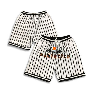 กางเกงขาสั้นบาสเก็ตบอลผู้ชายดีไซน์ลายซิปย้อนยุคแบบกําหนดเอง - Product Image 1