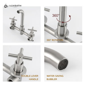 <span class=keywords><strong>Robinet</strong></span> de salle de bain mural moderne <span class=keywords><strong>noir</strong></span> en acier inoxydable 304, mitigeur pour lavage des mains, économie d'<span class=keywords><strong>eau</strong></span>, <span class=keywords><strong>eau</strong></span> chaude et <span class=keywords><strong>froide</strong></span>, noyau de valve en céramique - Product Image 3