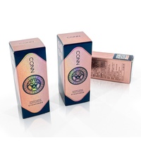 Boîte d'emballage en papier pliable de luxe personnalisée OEM, imprimée holographique or rose, pour eye-liner et fond de teint liquide, boîte cadeau pour maquillage