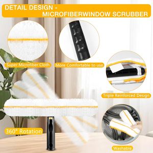 Nettoyeur <span class=keywords><strong>de</strong></span> <span class=keywords><strong>vitres</strong></span> professionnel pivotant pour le nettoyage des fenêtres résidentielles et commerciales avec poignée en aluminium en forme <span class=keywords><strong>de</strong></span> T - Product Image 4