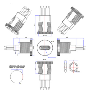 USB Loại C kết nối để JST PH 2.0 với Nut khóa tấm DC ổ cắm sạc cáp 2/4/5/6pin không thấm nước Snap khóa USB-C dây - Product Image 6