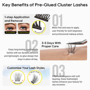 Pestañas autoadhesivas Hollyren, pestañas naturales, pestañas prepegadas, grupo sin pestañas magnéticas, sin pegamento, sin delineador de ojos - Product Image 4