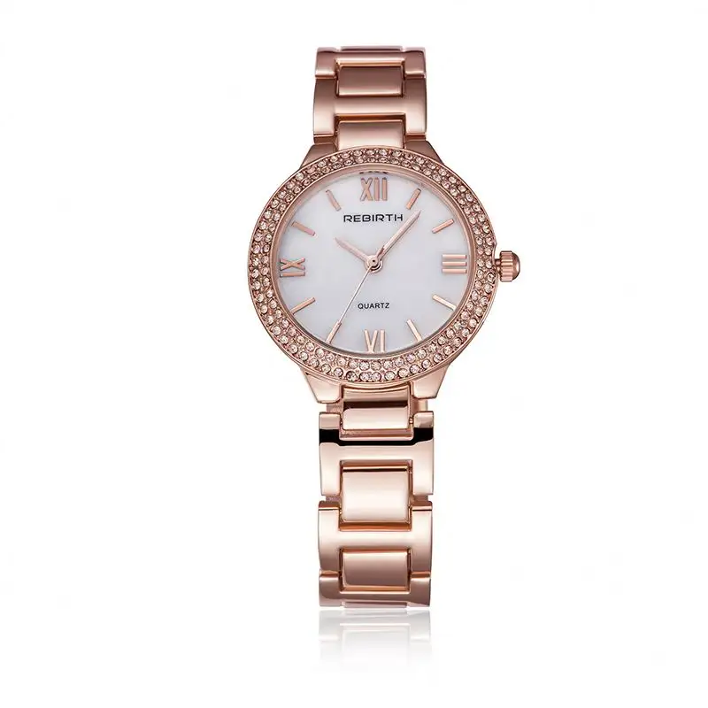 REBIRTH 119 cheap rose gold womens quartz watch luxury Diamond Waterproof vintage ultra slim bracelet wrist watch
