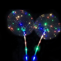 Ballons Bobo Lumineux LED Clairs à Bouche Large Gonflables en Gros avec Bâtons