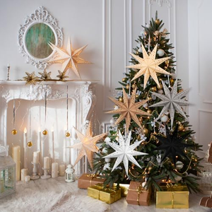 Modern Factory Christmas Laser Hollowed Three-dimensional Five-pointed <b>Star</b> Hanging Waterproof Eco-friendly Paper <b>Decoration</b> - Product Image 3