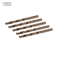 Foret hélicoïdal HSS extra long personnalisé FEIDA M35 en acier inoxydable, entièrement rectifié, queue droite, carbure, garantie 3 ans, pour perçage