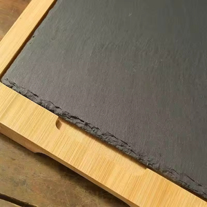 Planche à charcuterie en ardoise et bambou pour plateaux de fromages et de viandes, avec bord en bambou, <span class=keywords><strong>plateau</strong></span> de service pour la restauration - Product Image 6