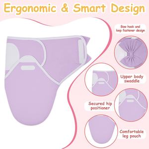 Selimut Bedong Bayi Prematur dengan Topi, Selimut Tidur untuk Bayi Laki-laki Perempuan Prematur, Kantung Bayi Baru Lahir, Katun Lembut, Dapat Dipakai (Set 2 Buah) - Product Image 2