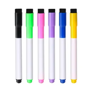 Groothandel Uitwisbare Whiteboard Marker Voor School, Stofloze Niet-Giftige Diverse Kleuren Board Marker Pen Met Gum En Magneet