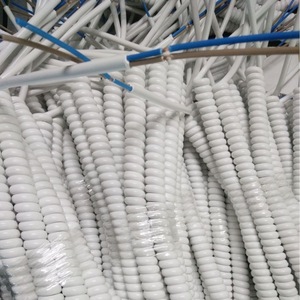 Cable Espiral Blanco de PU, 2 Núcleos, Conductor de Cobre, Cable de Alimentación Industrial de Bajo Voltaje, Cable en Espiral - Product Image 1