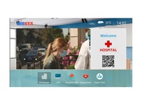 Système IPTV hospitalier Dibvision prenant en charge les messages de bienvenue, la diffusion en direct, la VOD et les introductions culinaires