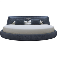 Lit rond en cuir de taille king size, pas cher, avec matelas