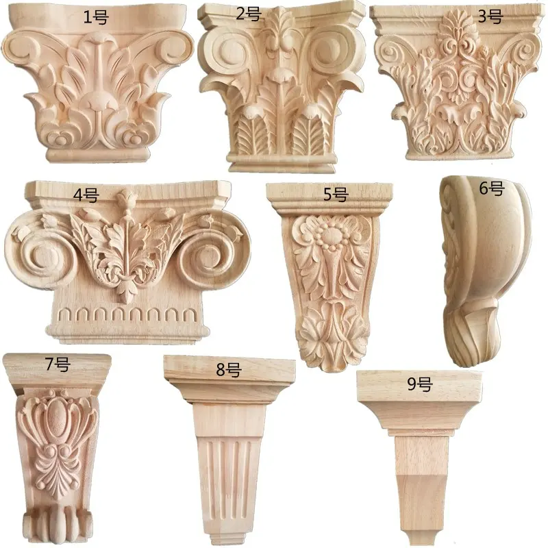 Massivholz dekorative hand geschnitzte Konsolen Blumen Roman Corbel Möbel Zubehör Holz Konsolen Halterungen