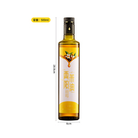 En stock, faible MOQ, forme carrée, couleur vert antique et ambre, 100 ml, 250 ml, 500 ml, 750 ml, 1 L, bouteille en verre d'huile d'olive Marasca en provenance de Chine