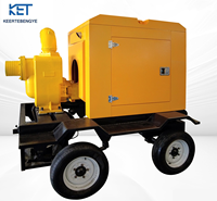 Pompe d'irrigation diesel haute pression robuste de 22 CV avec remorque, portable, adaptée à l'agriculture.