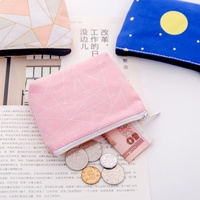 Dompet Koin Kecil Kain Kanvas Kustom untuk Wanita Dompet Mini Print Lucu Tas Uang Kunci Grosir