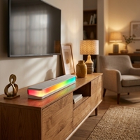 Barre de son sans fil en plastique RGB Jedel avec prise en charge AirPlay et lumière dégradée colorée pour home cinéma et utilisation sur ordinateur de bureau pour le gaming