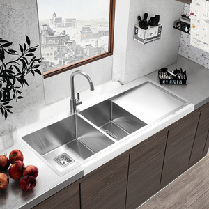 Đôi Bát bồn rửa nhà bếp thép không gỉ <span class=keywords><strong>topmount</strong></span> cài đặt bồn rửa với ban cống Sinks để sử dụng nhà - Product Image 1