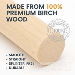 Palitos Redondos de Madera de Pino, Color Natural, 10 Piezas, Herramientas y Suministros para Manualidades - Product Image 4