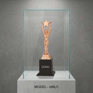 Trofeo Piramidal de Aleación de Zinc Chapado Premium con Letras Grabadas con Láser UV para Destacados Artistas - Regalos para Ferias Comerciales - Product Image 3