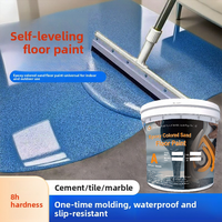 Peinture de sol auto-nivelante époxy à sable coloré pour intérieur, revêtement anti-dérapant et résistant à l'usure pour sols en ciment, effet marbre